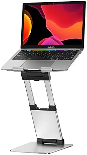 Altura do suporte do laptop Ajustável com base giratória de 360 ​​°, sente-se para ficar de pé ergonômico em suporte