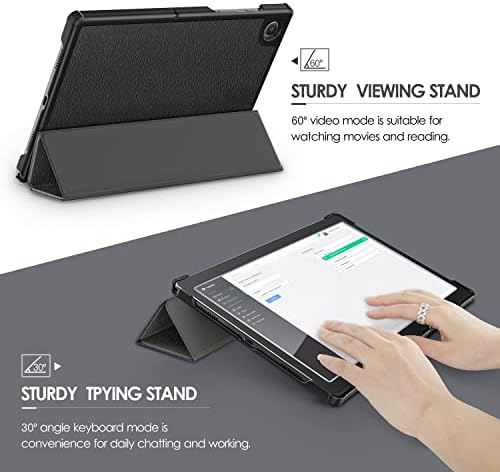 Caixa DTTO para Samsung Galaxy Tab A8 10,5 polegadas 2022, cobertura premium de suporte de couro PU com concha