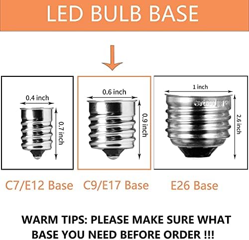 Dr.betree 10 pacote lâmpadas LED Edison, lâmpadas vintage, lâmpadas de substituição de base de parafuso de 0,6 watt e17, lâmpadas de lâmpadas de batida de LEDs ST40 lâmpadas plásticas transparentes para luzes de corda de pátio externo, branco quente branco