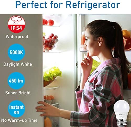 Lâmpada de geladeira LED Lâmpada 40W Equivalente A15 Florbas de geladeira, à prova d'água, 450 lúmen 5w Luz do