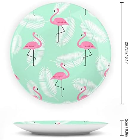 Placa decorativa de cerâmica de flamingo rosa colorida com exibição Gre presentes de casamento de