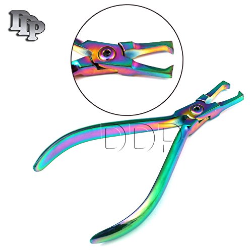 Conjunto DDP de 2 Multi Titanium Color Rainbow Bracket Remover Plier Straight & Curved Orthodontic Instruments