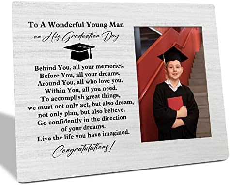 Haluosi Motivational Gradational Greis Picture Frame, para um jovem maravilhoso, presente de placa