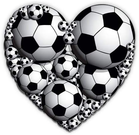 GT Graphics Soccer Balls Heart - adesivo de vinil decalque à prova d'água