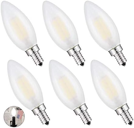 Crlight 6W Led Bulbs Candelabra 4000k Branco, 600 W 60W Lumens de 600 lúmens, E12 Base LED vintage