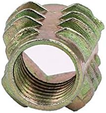 X-dree m8x15mm soquete hexágono inserir porcas de bronze 20pcs para móveis de madeira (tuercagonal roscada