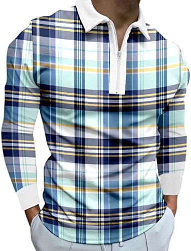 Homens Moda Fashion Lappel solto Zipper 3D Impressão digital Manga longa Top camiseta Camisa Top Tee escura