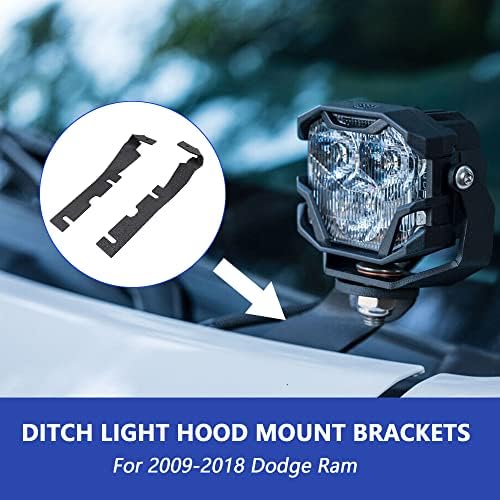 Capuz de capuz suportes de luz para 2009-2018 Dodge Ram 1500 2500 3500 Auxiliar Offroad LED POD Trabalho lateral