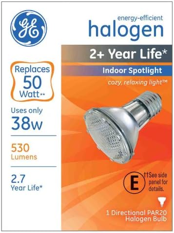 Iluminação GE 69149 Halogênio com eficiência energética 38 watts 570 lúmen Par20 Spotlight Bulb