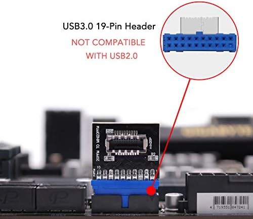Ezdiy-FAB USB 3.0 Cabeçalho interno para USB 3.1/3.2 Tipo-C Adaptador de painel frontal A-key