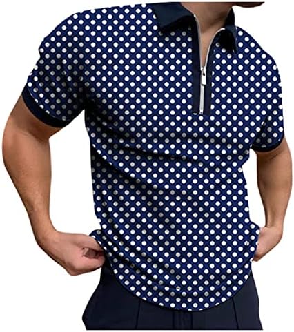 Blusa de colar de gola virada casual masculina de Beuu Men camisa de pólo impressão camisa masculina tampa de manga