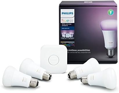 Philips Hue White e Color Ambiance A19 60W Kit de partida de lâmpada inteligente LED LED Smart