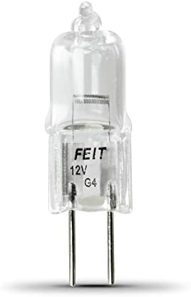 Feit Electric bpq20t3/rp bulbo de halogênio T3 de 20 watts com base bi-pino G4, transparente, 2800k