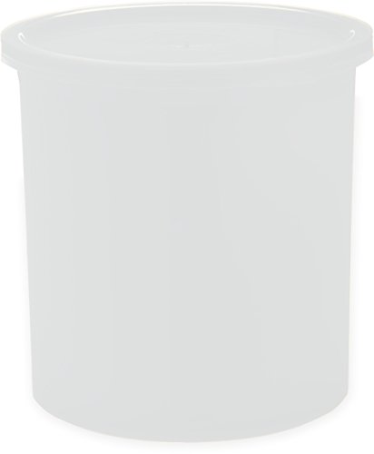 Carlisle FoodService Products Classic ™ Recuriner de armazenamento redondo com tampa, 1,2 litro de barro, branco