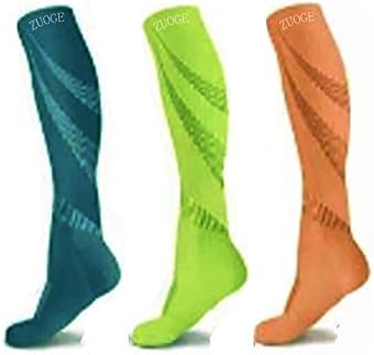 Pacote de meias de compressão de 3 pares - Melhor meias médicas, de enfermagem, viagens e voos - Running & Fitness