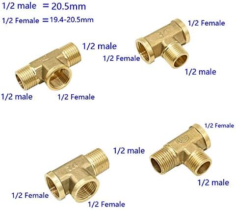 Acessórios de mangueira à prova de vazamento macho de cobre 1/2 encanamento conector feminino de bronze fêmea