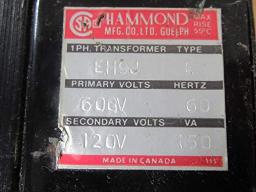 Hammond EH9J Tipo E transformador 150VA PRI 600V SEC 120V 60HZ