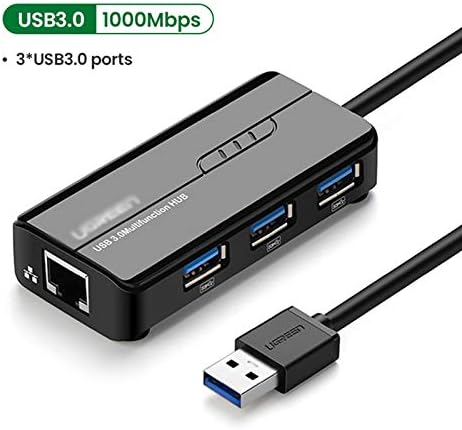 Xxxdxdp hub USB, USB Ethernet USB 3.0 para RJ45 Adaptador de várias portas da rede de computadores