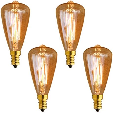 Iluminação lxcom lâmpada de lâmpada edison vintage bulbos incandescentes e14 40w filamento antigo st48 bulbo