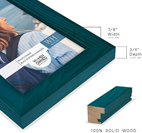Rendições Galeria Galeria de 3,5x5 polegadas quadro de imagem Ocean Blue Wood Frame, estilo moderno de ponta,