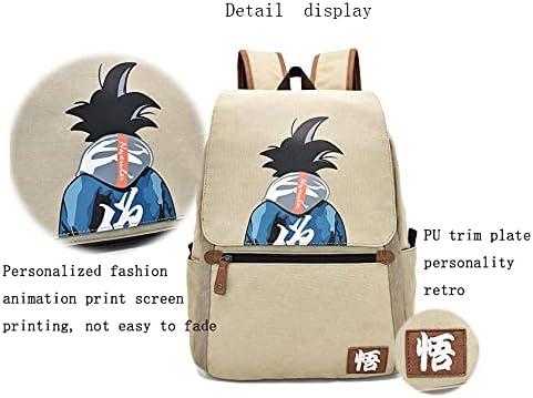 Mochila Xuesuo Anime, sacos de laptop, sacos de viagem de grande capacidade de lona, ​​bege, tamanho único
