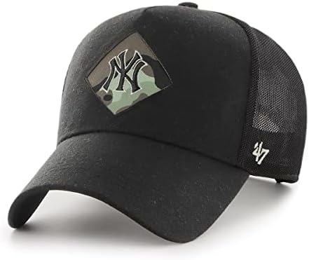 '47 NY YANKEES Brand MVP DT Mesh Setor Laser Capinho de beisebol preto, preto, tamanho único