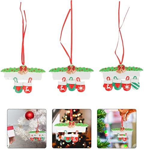 Veemon Nativity Decor 3 PCs Ornamentos de árvore de natal Decorações Luvas de Natal Sinos em forma
