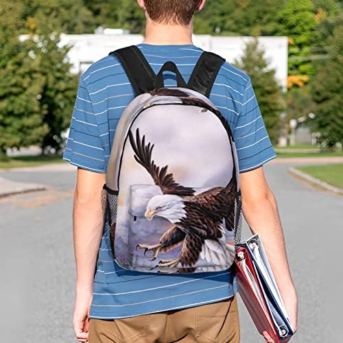 Mochila Psvod Bald Eagle, laptop casual unissex Backpack, mochila da faculdade, viagens, trabalho