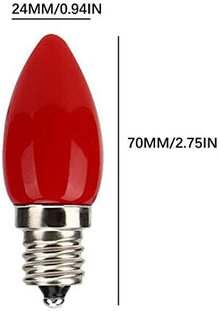 Lâmpada de substituição vermelha de YDJOO LED 1W Bulbos de lâmpadas de candelabra de cor vermelha 110V lâmpada