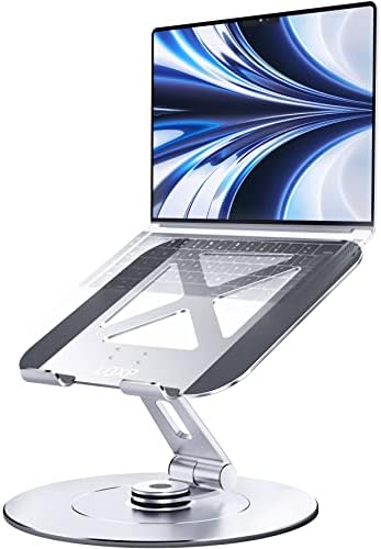 Laptop de laptop ultra estável loxp para mesa, estabilidade base 300% maior, alumínio de nível militar, estrutura anti-alojamento, tecnologia CNC de altura ajustável no suporte de laptop, adequado para 10 -17,3