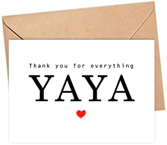 Obrigado por tudo o cartão Yaya - Cartão de obrigado - Cartão Yaya - Cartão do Dia das Mães - Cartão para ela -