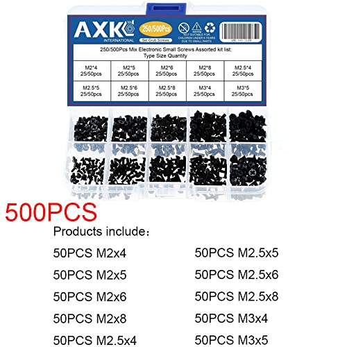 AXK GB819 M2 M2.5 m3 km de parafuso de parafuso plana parafusos phillips parafusos para parafusos de notebook para parafuso para computador para parafuso pequeno 250pcs/500pcs