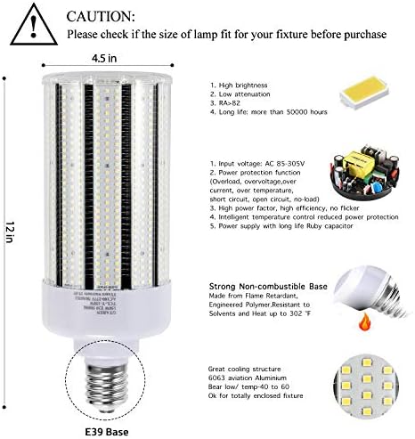 Lâmpada de cub de milho de 100w LED, substitua por 400 watts de halogeneto de halogeneto HPS CFL