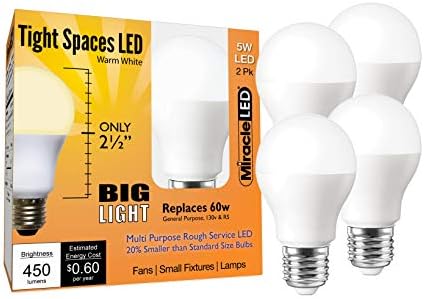 Milagre LED LED Bulbo 4-Pack Spaces Tight Warm White White