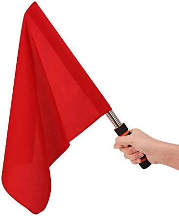 Bandeiras de árbitros esportivos com espuma de pólo de metal vermelho aço inoxidável bandeira de sinal