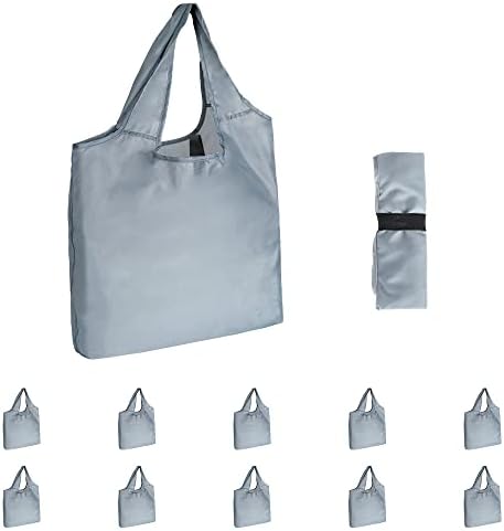 Aricsen 20 pacote preto e 10 bolsas de compras reutilizáveis ​​cinza com alças a granel