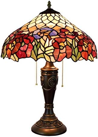 Zsblxhhjd tiffany lumbo de mesa 16 Lâmpada de mesa Tiffany Creative decore ferro lótus de pano de vidro