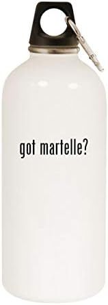 Os produtos de molandra têm Martelle? - 20 onças de aço inoxidável garrafa de água branca com mosquetão, branco